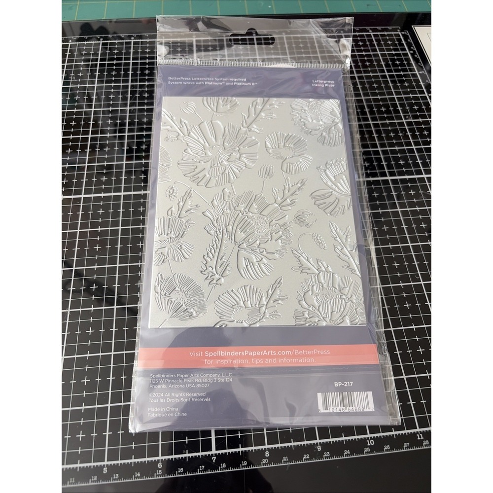 Spellbinders BetterPress Press Plates Poppy Background, BP-217 Yana Smakula New - Picture 5 of 10